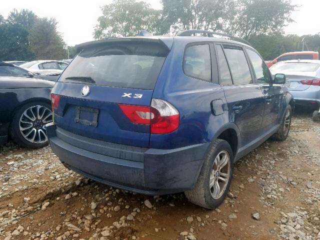 WBXPA93445WD12475 - 2005 BMW X3 3.0I BLUE photo 4