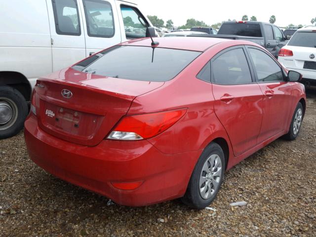 KMHCT4AEXGU123633 - 2016 HYUNDAI ACCENT SE RED photo 4