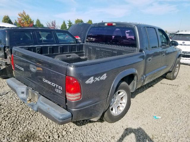 1D7HG38X03S275920 - 2003 DODGE DAKOTA QUA GRAY photo 4