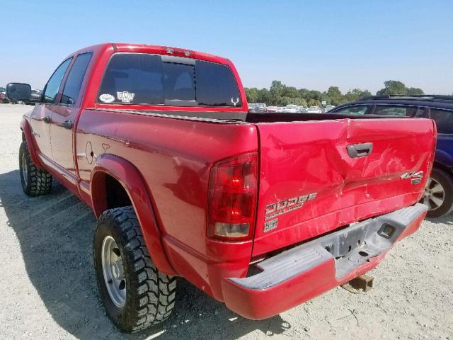 3D3KU28D43G767406 - 2003 DODGE RAM 2500 S RED photo 3