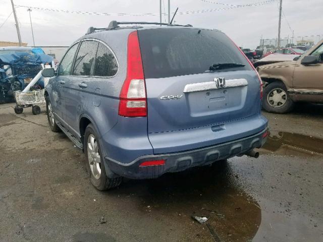 JHLRE48717C063850 - 2007 HONDA CR-V EXL BLUE photo 3