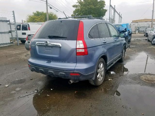 JHLRE48717C063850 - 2007 HONDA CR-V EXL BLUE photo 4