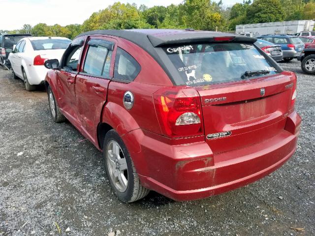 1B3HB48A69D183848 - 2009 DODGE CALIBER SX RED photo 3