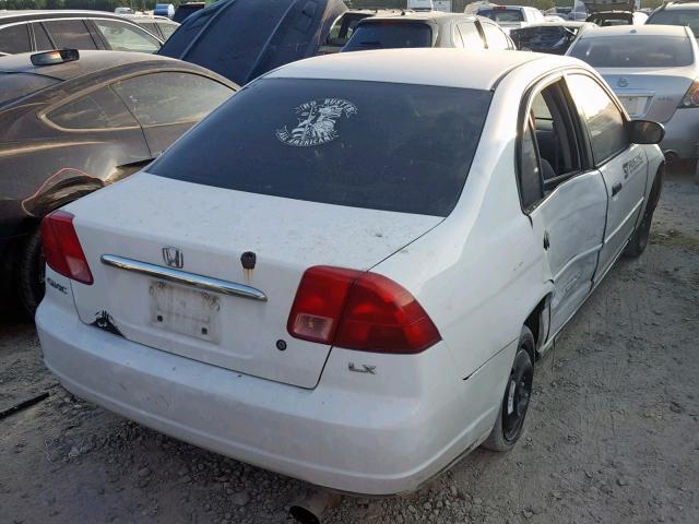 1HGES16501L034272 - 2001 HONDA CIVIC LX WHITE photo 4