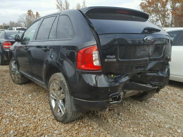 2FMDK4JC5DBE03578 - 2013 FORD EDGE SEL BLACK photo 3