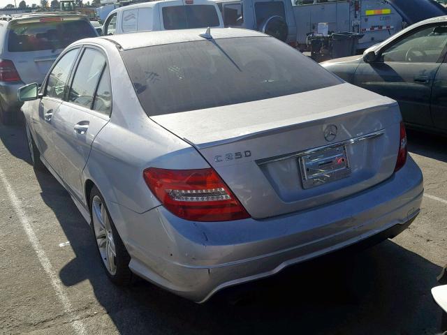 WDDGF4HB5DR275543 - 2013 MERCEDES-BENZ C 250 SILVER photo 3