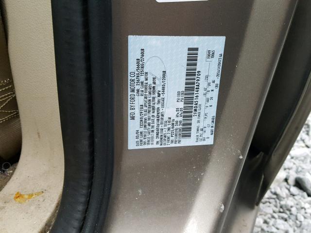 2FMDA51614BA79709 - 2004 FORD FREESTAR S BEIGE photo 10