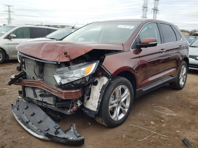 2FMTK3K95FBC06003 - 2015 FORD EDGE TITAN MAROON photo 2