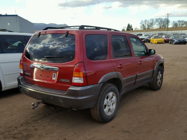 4F2CZ96184KM32918 - 2004 MAZDA TRIBUTE ES RED photo 4