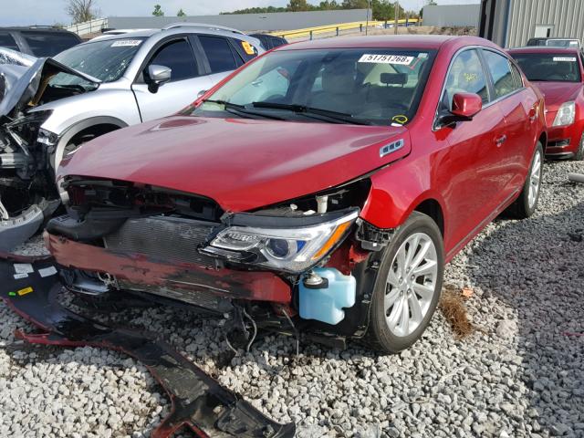 1G4GB5G35EF211135 - 2014 BUICK LACROSSE RED photo 2