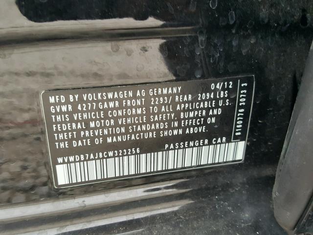WVWDB7AJ8CW323256 - 2012 VOLKSWAGEN GOLF 黑色 照片 10