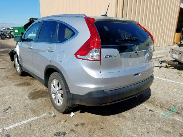 JHLRM4H7XCC000176 - 2012 HONDA CR-V EXL SILVER photo 3