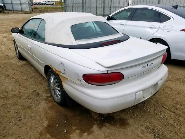 3C3EL55H6VT599736 - 1997 CHRYSLER SEBRING JX WHITE photo 3