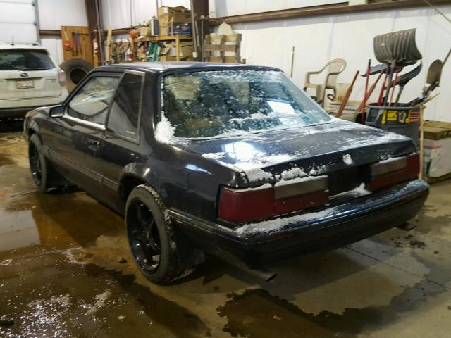 1FACP40EXNF156374 - 1992 FORD MUSTANG LX BLACK photo 3