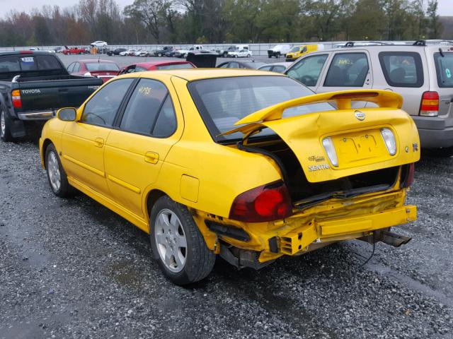 3N1AB51D44L729160 - 2004 NISSAN SENTRA SE- YELLOW photo 3