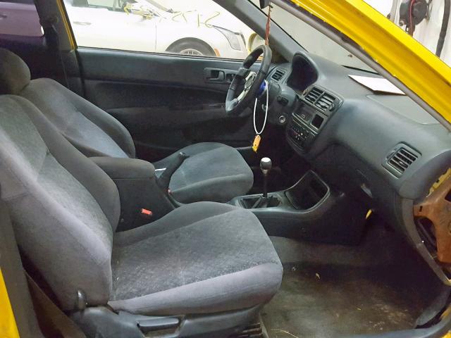 1HGEJ8140TL058259 - 1996 HONDA CIVIC EX YELLOW photo 5