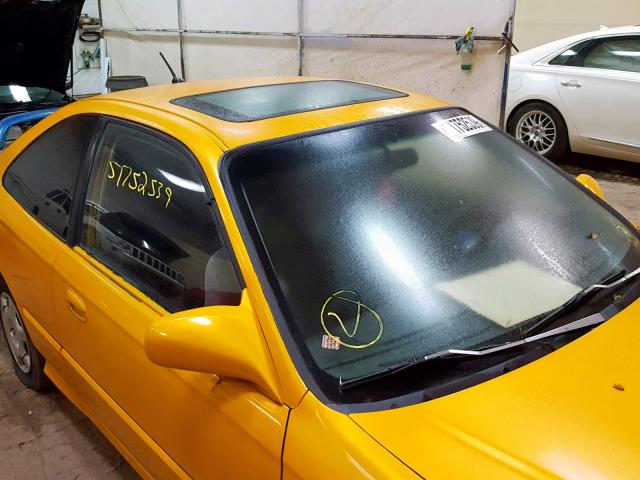 1HGEJ8140TL058259 - 1996 HONDA CIVIC EX YELLOW photo 9