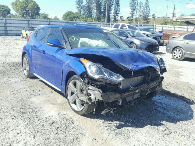 KMHTC6AE9DU176301 - 2013 HYUNDAI VELOSTER T BLUE photo 1