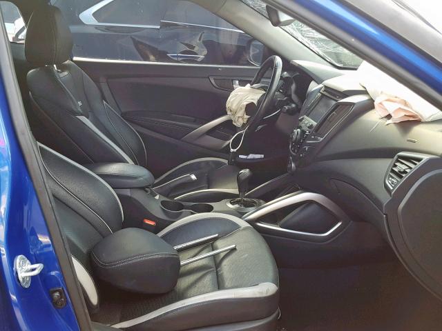 KMHTC6AE9DU176301 - 2013 HYUNDAI VELOSTER T BLUE photo 5