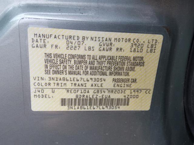 3N1AB61E67L693054 - 2007 NISSAN SENTRA 2.0 GREEN photo 10