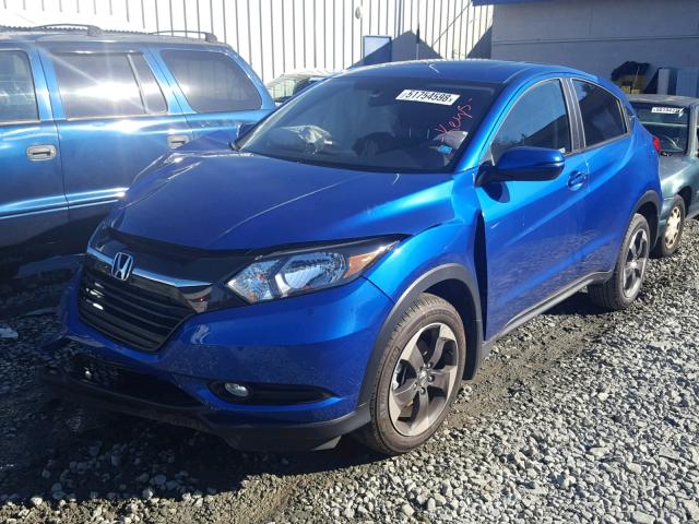 3CZRU5H51JM722997 - 2018 HONDA HR-V EX BLUE photo 2