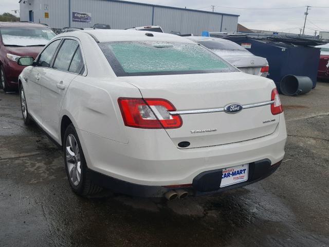 1FAHP2HW8BG106540 - 2011 FORD TAURUS SEL WHITE photo 3