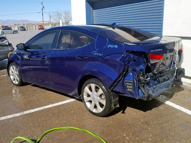 5NPDH4AE7CH102611 - 2012 HYUNDAI ELANTRA GL BLUE photo 3