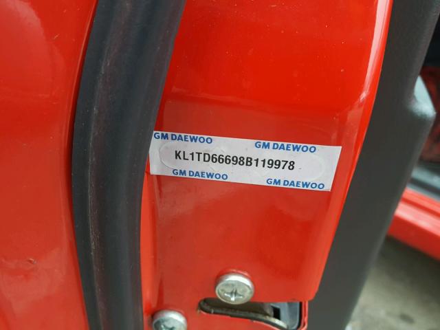 KL1TD66698B119978 - 2008 CHEVROLET AVEO BASE Qırmızı foto 10