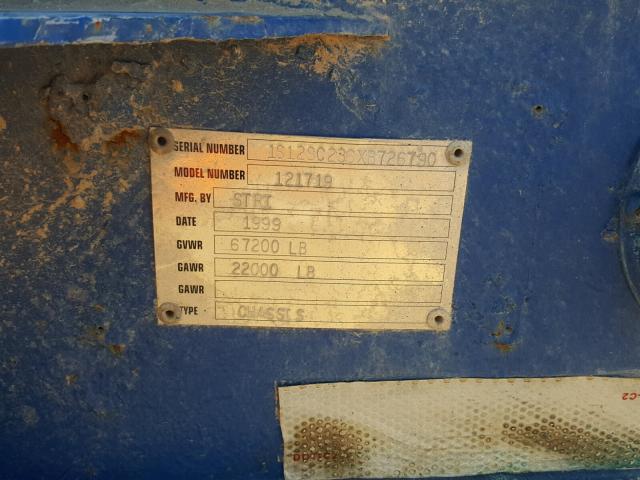 1S12SC236XB726790 - 1999 UTILITY TRAILER BLUE photo 10