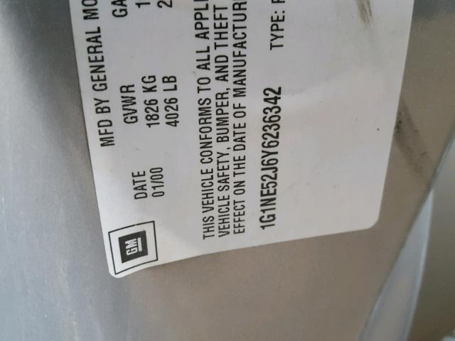 1G1NE52J6Y6236342 - 2000 CHEVROLET MALIBU LS 银色 照片 10