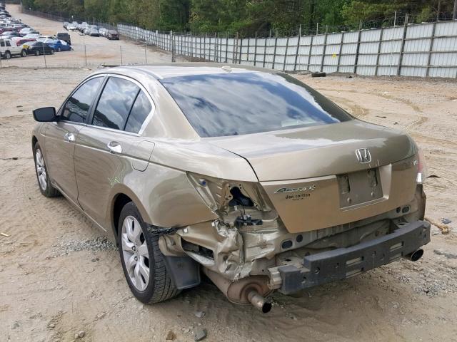 1HGCP36828A042779 - 2008 HONDA ACCORD EXL GOLD photo 3