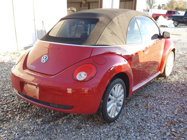 3VWRF31Y28M402698 - 2008 VOLKSWAGEN NEW BEETLE RED photo 4