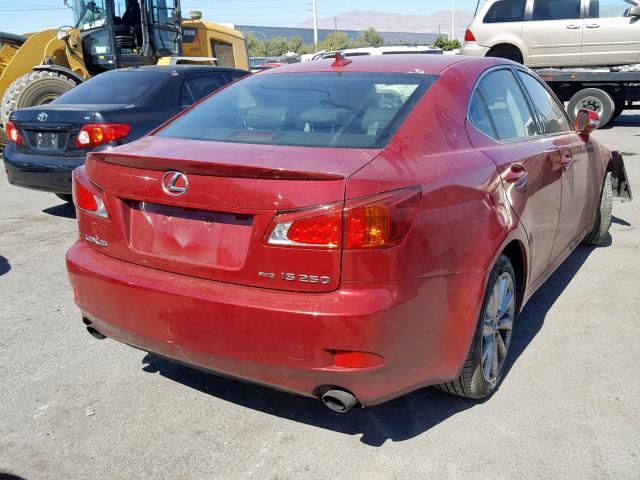 JTHCF5C24A2033738 - 2010 LEXUS IS 250 RED photo 4