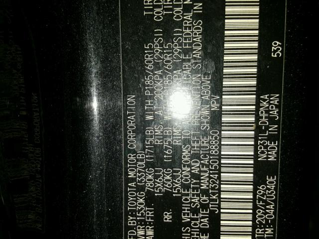 JTLKT324150188850 - 2005 TOYOTA SCION XB Қара фото 10