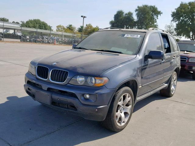 5UXFA13555LY18820 - 2005 BMW X5 3.0I BLUE photo 2