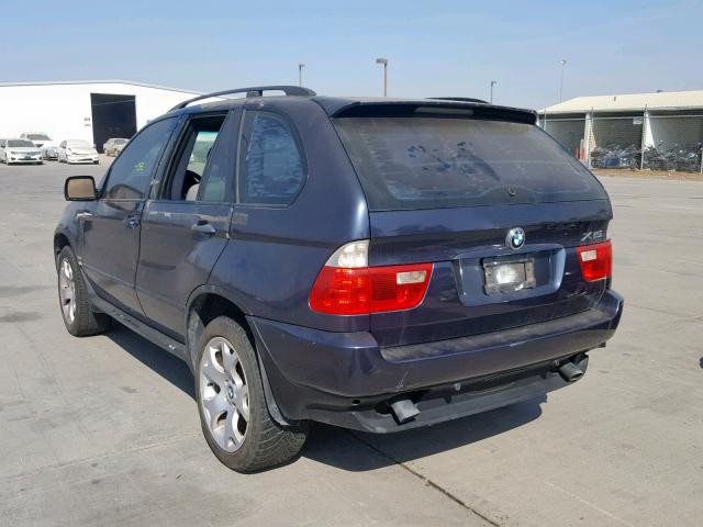 5UXFA13555LY18820 - 2005 BMW X5 3.0I BLUE photo 3