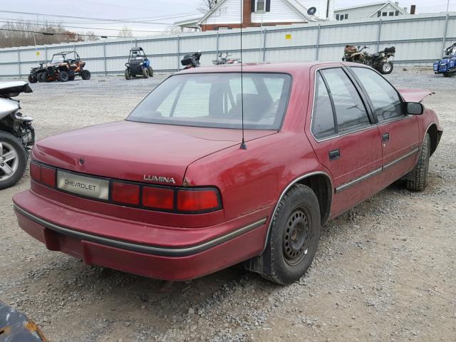 2G1WL54T3N1109091 - 1992 CHEVROLET LUMINA MAROON photo 4