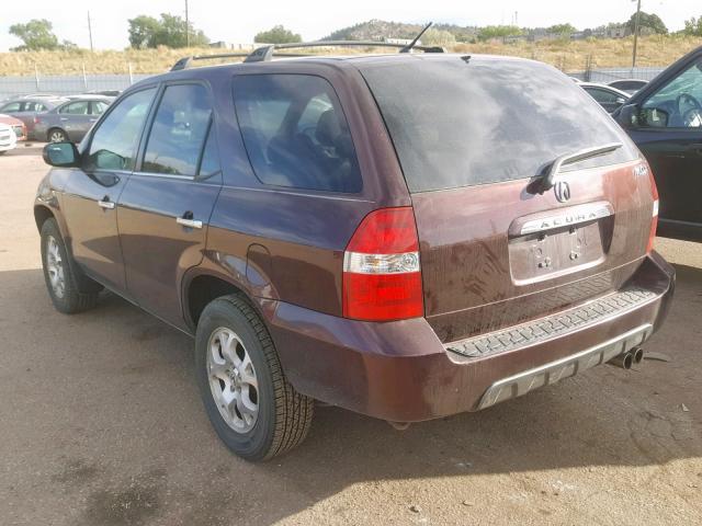 2HNYD188X1H534928 - 2001 ACURA MDX TOURIN BURGUNDY photo 3