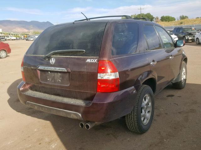 2HNYD188X1H534928 - 2001 ACURA MDX TOURIN BURGUNDY photo 4