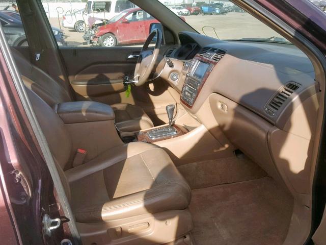 2HNYD188X1H534928 - 2001 ACURA MDX TOURIN BURGUNDY photo 5