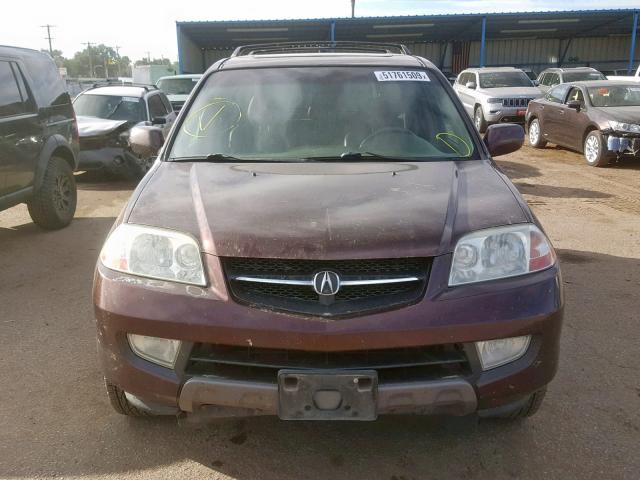 2HNYD188X1H534928 - 2001 ACURA MDX TOURIN BURGUNDY photo 9