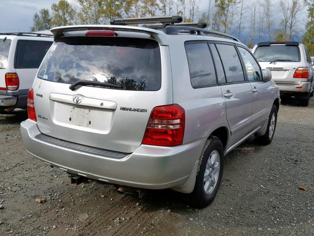 JTEHF21A810024855 - 2001 TOYOTA HIGHLANDER SILVER photo 4