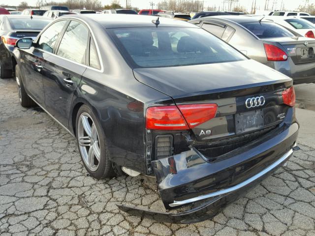 WAUA2AFD8DN019447 - 2013 AUDI A8 QUATTRO BLACK photo 3