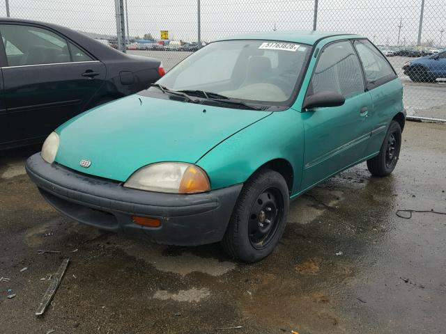 2C1MR2293S6756668 - 1995 GEO METRO BASE GREEN photo 2