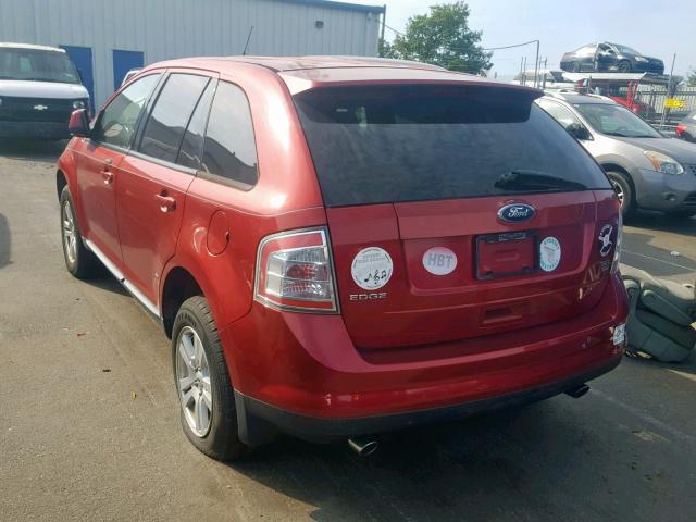 2FMDK48C48BA50889 - 2008 FORD EDGE SEL RED photo 3