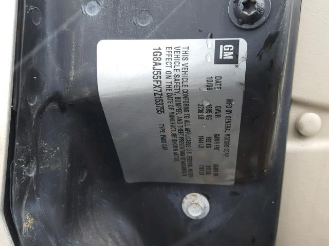 1G8AJ55FX7Z153755 - 2007 SATURN ION LEVEL GOLD photo 10