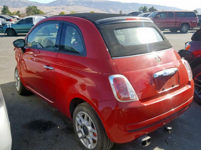 3C3CFFDR3CT111869 - 2012 FIAT 500 POP RED photo 3