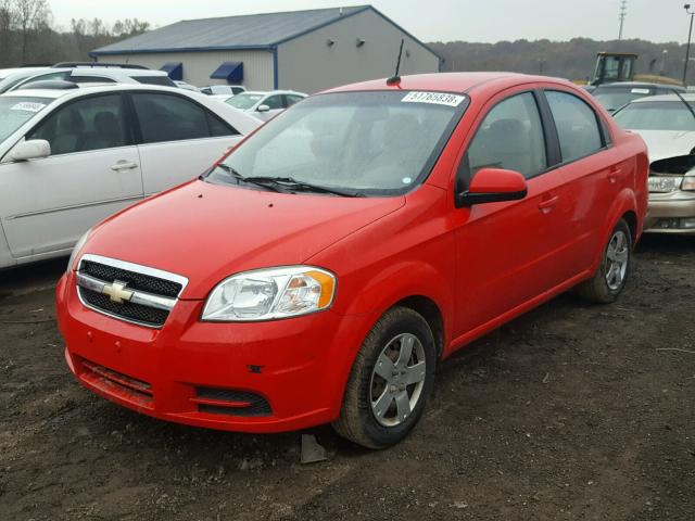 KL1TD5DE7AB114157 - 2010 CHEVROLET AVEO LS RED photo 2