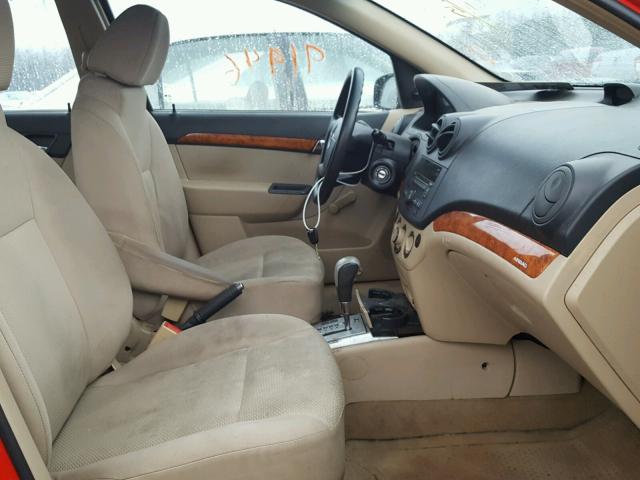 KL1TD5DE7AB114157 - 2010 CHEVROLET AVEO LS RED photo 5