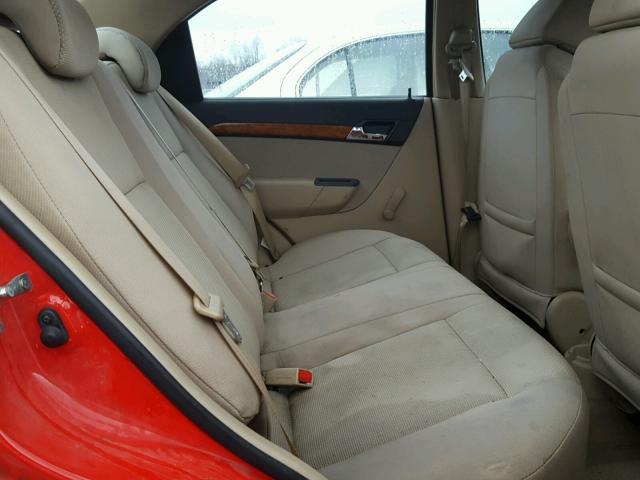 KL1TD5DE7AB114157 - 2010 CHEVROLET AVEO LS RED photo 6